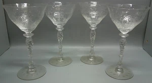 Tiffin Kristall Stiel 15037 "Paradiesvogel Radierung" champagner/hohes Sherbetglas 4 - Bild 1 von 4