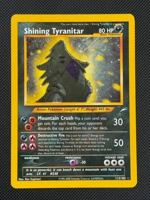 Shining Tyranitar 113/105 HOLO Pokémon Card WOTC Neo Destiny Unlimited Holo Rare - Image 1 of 4