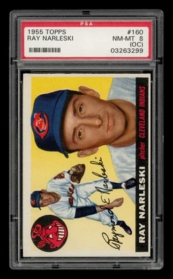1955 Topps Set-Break #160 Ray Narleski PSA 8 NM-MT (OC) - Image 1 of 3