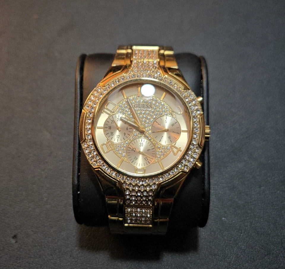 GUESS Unisex Gold-Tone Chronograph Watch 44mm - Image 1 of 4