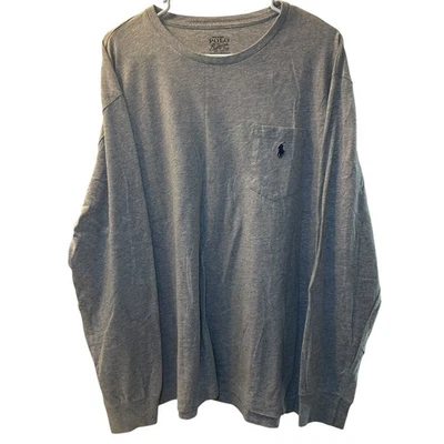 Polo by Ralph Lauren Pocket LS T-Shirt Uomo Taglia Large Grigio/Blu Pony Normcore - Immagine 1 di 3