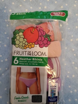 5 Pair FOTL Heather Bikinis Size 5/S Open Pack Free Ship WP219 - Image 1 of 2