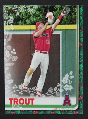 2019 Topps Holiday Mike Trout Super Rare Santa in Background Variation SSSP - Image 1 of 2