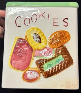 Tarro de galletas vintage de los años 50 con tapa cuadrada # 990 - Imagen 1 de 9