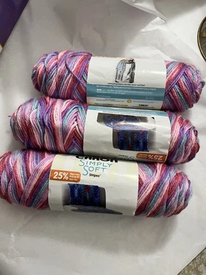 Caron Simply Soft Stripes Yarn Times Square Color 3 Skeins - Image 1 of 4