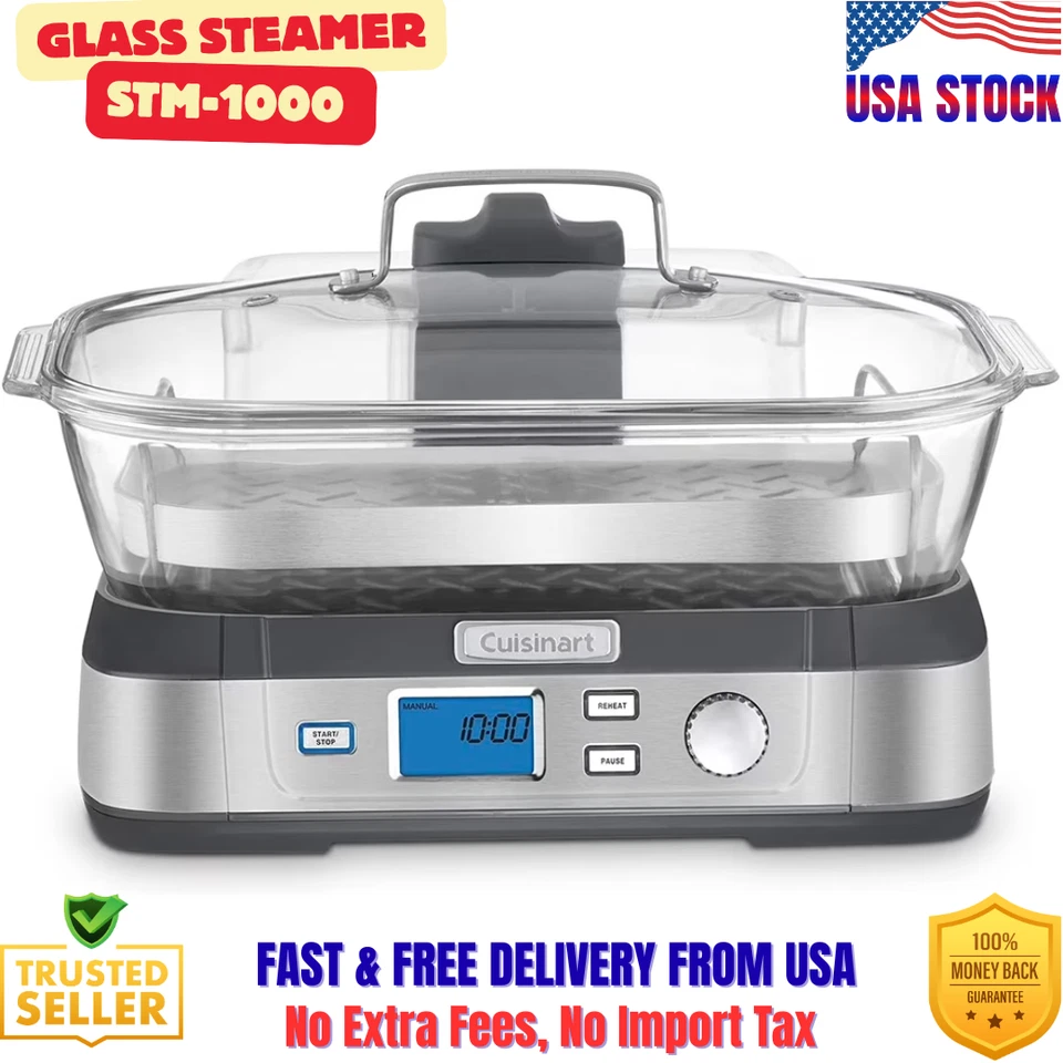 Cuisinart STM-1000 Digital Cook Fresh Digital Glass Steamer, Stainless Steel - Image 1 of 4