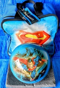 UNDRILLED Superman Brunswick Bowling Ball DC Comics Rare 8 lbs 12oz Viz-A-Ball - Picture 1 of 22