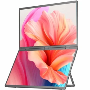 18.5" Dual Portable Monitor 1080P FHD IPS Folding Stacked Triple Laptop Screen - Picture 1 of 10