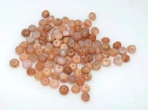 Perline opale rosa naturale 3 mm, rondelle sfaccettate lotto perline sfuse (25 pezzi) - Foto 1 di 8