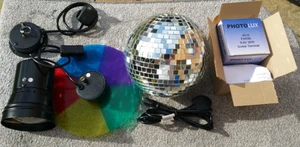 Mirror ball 200mm with 4 colour changer light DJ Club - Picture 1 of 4