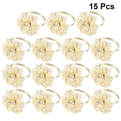  15pcs squisiti portatovaglioli hotel design floreale porta tovaglioli - Immagine 1 di 4