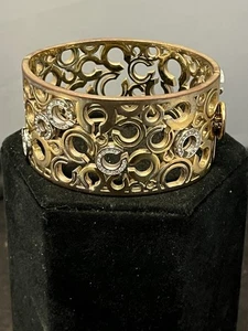 ATEMBERAUBENDER VINTAGE NACHLASS SIGNIERTER COACH ARMREIF 6,5" ARMBAND mit Strasssteinen - Bild 1 von 10