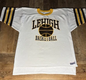 Vintage 70s 80s Lehigh Basketball Bike Warm Up Shooting Shirt Jersey 50-50 Large - Picture 1 of 10