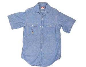 Camicia Vintage Big Mac Chambray Roadrunner Ricamo Penneys Small Medium Denim - Foto 1 di 8