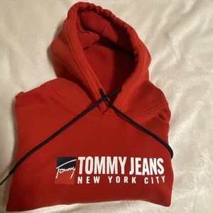 Tommy Hilfiger Jeans Hoodie Kapuzenpullover Pullover Gr. L rot Top - Bild 1 von 9