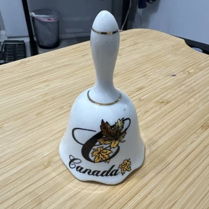 Campana de cerámica blanca vintage de recuerdo de Canadá - Imagen 1 de 8