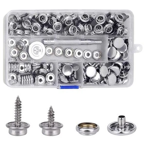 153 Pcs Snap Button Kit Screw Snaps Fastener Marine Grade 3/8 5/8 Socket - Picture 1 of 6