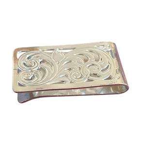 Montana Plateros Floral Tulipán Plata Clip de Dinero Vaquero Occidental Preciado - Imagen 1 de 11