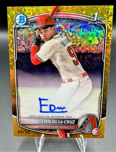 2025 Bowman Chrome Elian De La Cruz 1st Gold Mini Diamonds Auto /50 #CPA-ED - Picture 1 of 1