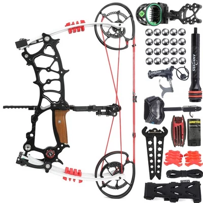 30-75lbs Compound Bow Steel Ball Arrows Dual-use CNC Archery Bow Hunting RH LH - Image 1 of 4