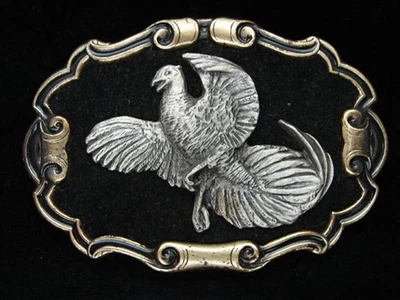 OH13116 *NOS* VINTAGE AÑOS 70 **FAISÁN CUELLO ANILLO** HEBILLA DE CINTURÓN CONMEMORATIVA Foto 1 de 2