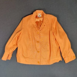 Talbots Pantalón Recortado Chaqueta/Top Naranja Lino Irlandés Talla 16 W Conjunto Suite - Imagen 1 de 24