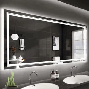 10Sizes LED Bathroom Mirror Wall Mounted Vanity Makeup Anti-Fog US Plug/Hardwire - Bild 1 von 85