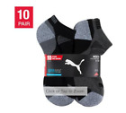 NEW PUMA Men's No Show Sock, 10-PAIR - Black/Gray Regular (6-12)