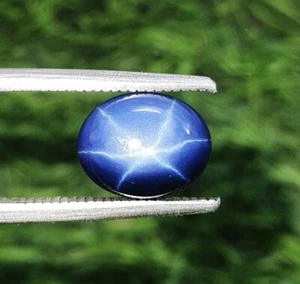 3.25 Ct 6 Rays Blue Star Sapphire Oval Cabochon Lab Grown Loose Gemstone 10x8 MM - Picture 1 of 4