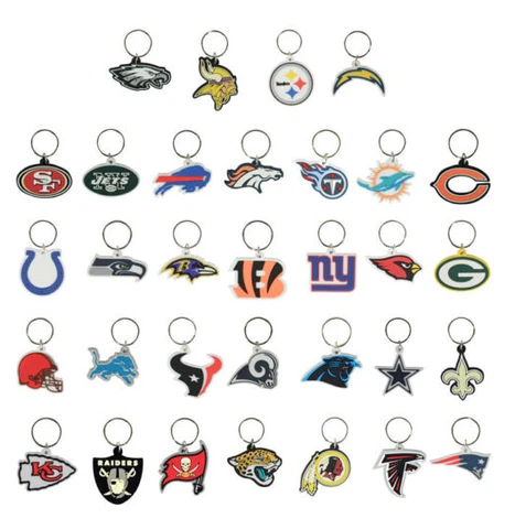 NFL Logo PVC Keychain: PICK YOUR 32 Teams of FANATICISM!!! Cover