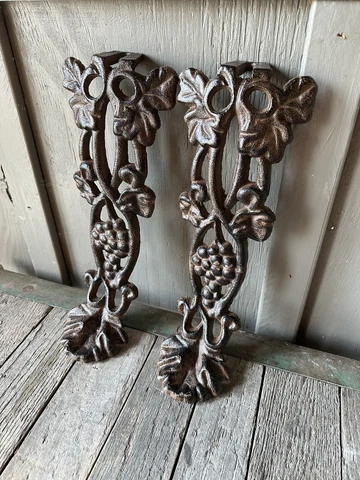 Set of 2 - 14” Cast Iron Grape Vine Legs Table Chair Bench Parts Patio Garden Cover