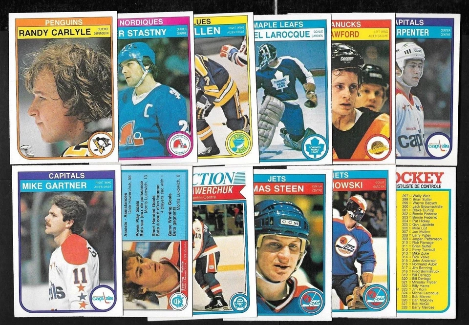 1982-83 OPC O PEE CHEE HOCKEY CARD & ERROR VARIATION 265-396 & WRAPPER SEE LIST - Image 1 of 1