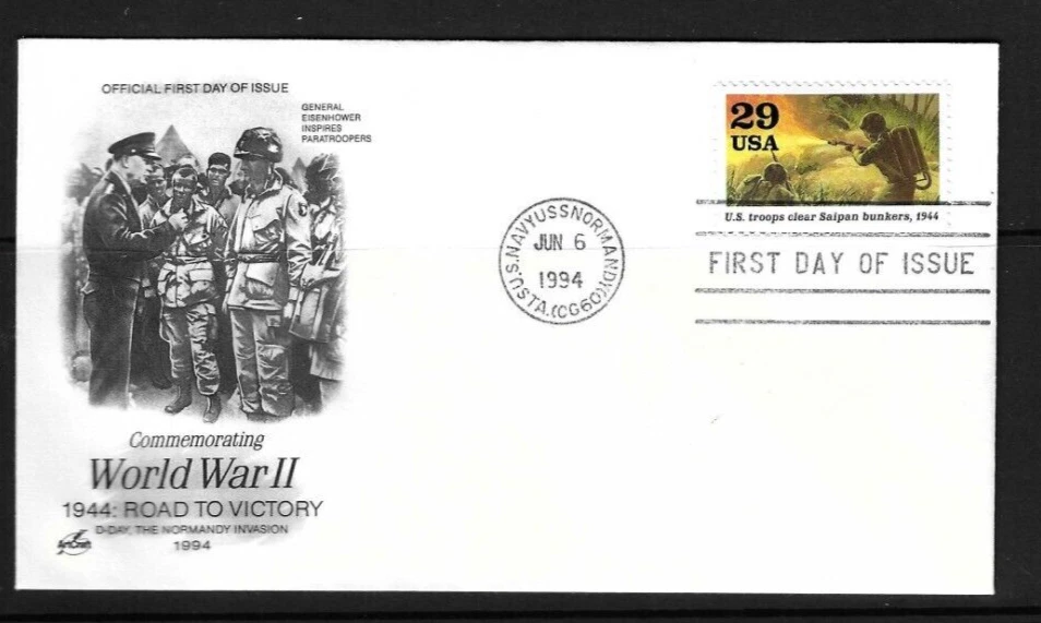 USA  SC # 2838g U.S Troops Clear Saipan Bunkers FDC - WW II - Artcraft - Image 1 of 1