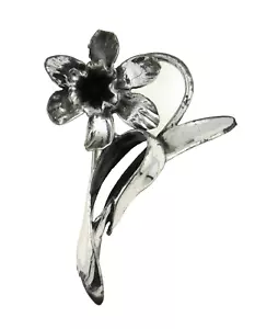 Spilla fiore narciso in argento sterling 925 - Foto 1 di 13