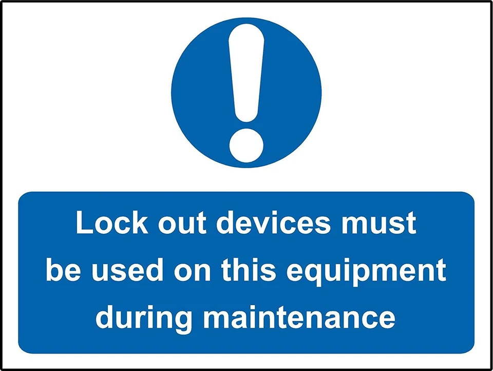 KPCM DISPLAY LTD Mandatory sign Lock out devices must be used on the equipment