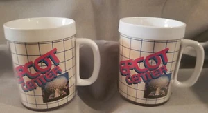 Set of 2 Vintage 1982 Disney Epcot Center Plastic Coffee Mugs/Cups - Picture 1 of 6