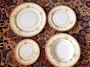 VINTAGE NORITAKE CHINA DIMITY 4904 DINNER SALAD BREAD & BOWL OCCUPIED JAPAN - Picture 1 of 8