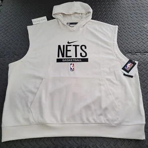 Nike Brooklyn Nets NBA Team Issue Pregame Warmup Sleeveless Hoodie Size 3XL-TALL - Picture 1 of 7