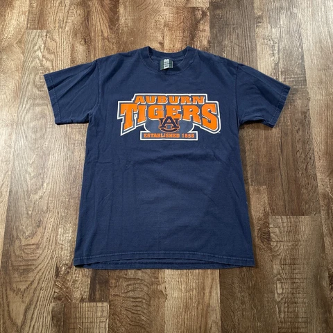 Vintage Auburn Tigers Shirt Mens Medium Blue Orange Cotton College Sports 90s Cover