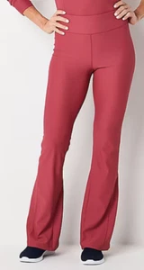 New Xersion Women Coral Red Ottoman High Rise Ribbed Yoga Pant Size Medium Tall - Picture 1 of 4