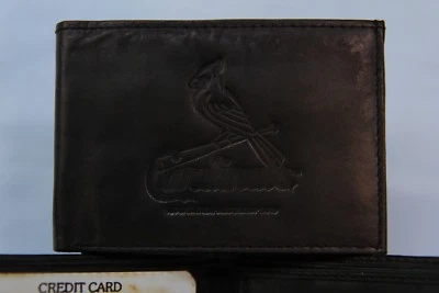 ST. LOUIS CARDINALS   Leather BiFold Wallet   NEW  black 2 sb - Image 1 of 4