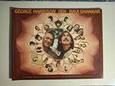 George Harrison & Ravi Shankar 1974 Dark Horse Tour Concert Program- GREAT SHAPE - Image 1 of 4