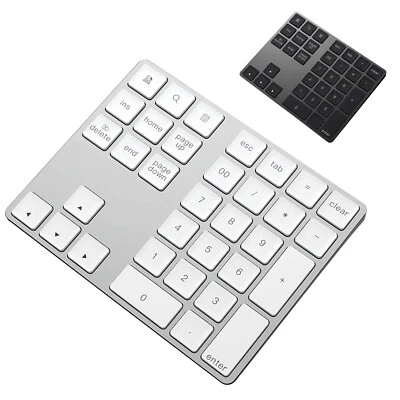 Tastiera numerica Bluetooth ricaricabile in alluminio 34 tasti per laptop MacBook - Immagine 1 di 2