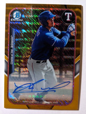 2015 BOWMAN CHROME MINI GOLD WAVE REFRACTOR AUTO JORGE ALFARO 48/50 (K)