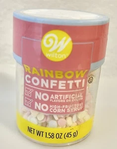 2 Wilton Sprinkles BAKING Rainbow Confetti 1.58 0z/No High Fructose Corn Syrup - Picture 1 of 1