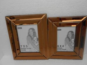 Two Bronze Glass Photograph Frames from Next ~ 7" x 5" and 6" x 4" - Picture 1 of 6