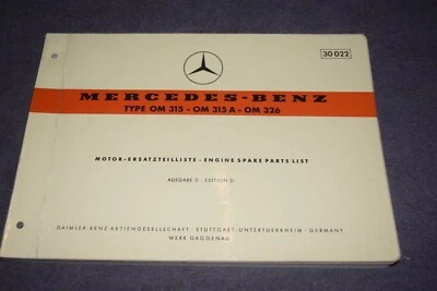 Ersatzteilliste Ersatzteilekatalog Mercedes Dieselmotor OM 315 / A / OM 326 1961 - Bild 1 von 4