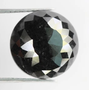 6.12 CT  Round Loose Diamond Black Color Rose Cut Faceted Beautiful Diamond - Picture 1 of 14