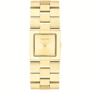 Calvin Klein Damenuhr 25100089 Stahl vergoldet eckig nur Zeit - Bild 1 von 5