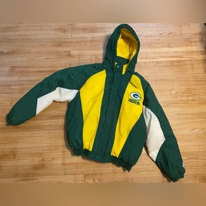 Vintage Starter Men Sz L Green Bay Packers NFL Authentic ProLine Quilted Sleeve - Picture 1 of 12